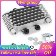 Flyingshop 6 Row Oil Cooler Engine Silver Motorcycle Universal