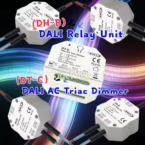2026 NEW Skydance 1CH*8A DALI AC Relay Unit DH-B (DT7) 150-360W 100-240VAC Triac DALI Dimmer DT-C (D