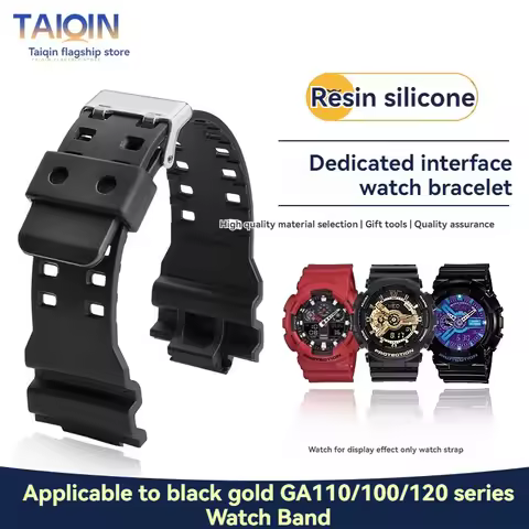 GA100 Silicone Strap For Casio G-SHOK black gold GA-110/100/120 GA-400 GD-100 GAW100 GW-8900 Waterpr
