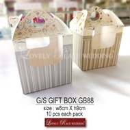 10 PCS GOLD / SILVER BOX KOTAK DOORGIFT -GB8 10PCS EACH PACK