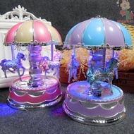 AVUKA Carousel Music Box, Luminous Exquisite Carousel Ornaments, Creative Plastic Cartoon Gifts Hors