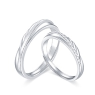 วงแหวนคู่มีปีกบินแพลตตินัมปรับได้ Pt950 CHOW TAI SENG อาจ P0CC0111M P0CC0111ได้