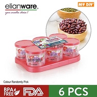 DIY Online4U - Elianware Edisi Raya (6 Pcs) Round Snacks Candy Container With Tray Bekas Kuih Raya RPC