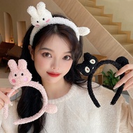 Lamb wool funny rabbit headband face wash women's black cat white rabbit internet celebrity cat pers