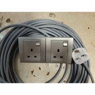 (Ready to Use product) 123 Gang Extension Cable with Schneider Vivace 13A switch socket(Aluminium Si