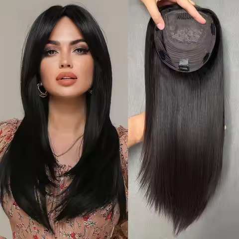 Jewish Topper Full Virgin European Hair 8x8 Silk Base Human Hair Topper Natural Scalp High Density F