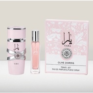 Original Perfume set 2in1 Yara Pink edp 50ml Clive Doris Gift Box Packing Scents For Women