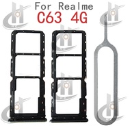 For Realme C63 4G Sim Card Tray Slot Holder Card Holder Reader SD Slot Adapter Replacement Parts