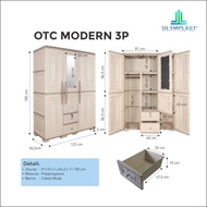 Lemari Pakaian Plastik Olymplast OTC Modern 3 Pintu