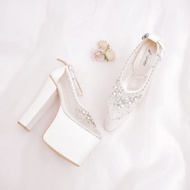 Syhafira - Anzani Bridal Shoes 15 cm White Wedding Heels Wedding Shoes