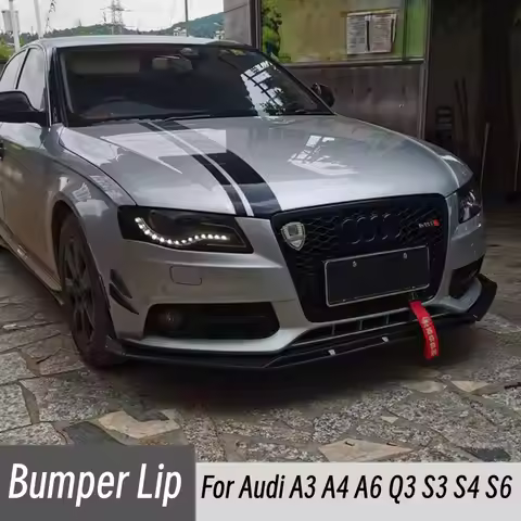 Sedan Front Bumper Lip Chin Spoiler Splitter Diffuser Bodykit Universal For Audi A3 A4 A6 Q3 S3 S4 S