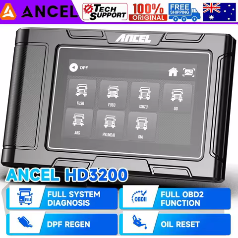 ANCEL HD3200 24V 12V Diesel Heavy Duty Truck Scanner DPF Regen All System DPF Regen Oil Reset Diagno