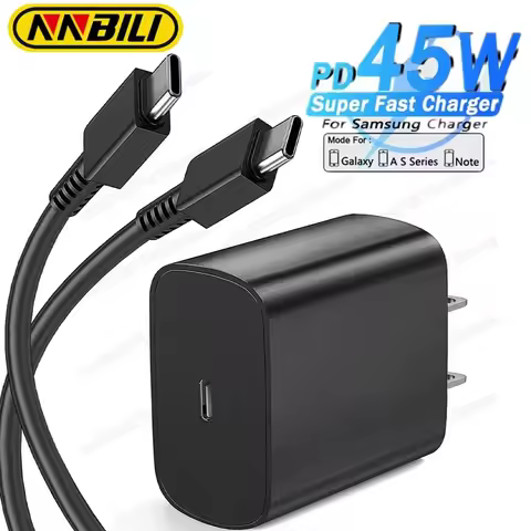 NNBILI PD 45W Quick Charger For Samsung Galaxy S23 S24 S25 S26 Ultra S21 S20 FE Note 20 Plus A71 A80
