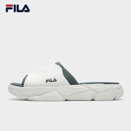 FILA 斐乐官方男鞋 FERN SLIPPER复古拖鞋2024夏新款蕨草拖鞋 雪白/园林绿-SG 42