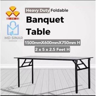 MD SINAR 2x5 ft 3V  Foldable Wood Top Banquet Table/ Folding Banquet Table / Meja Banquet