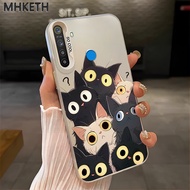 MHKETH Case For Realme 5 5i 5s 6i C3 C3i Personal And Fun Cat Transparent Frosted Phone