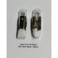 [2PCS]JOLLY T4.5 T4X16mm 24V, 28V, 30V, 36V 20mA, 30mA, 40mA, 50mA TELEPHONE SLIDE BULB - READY STOC