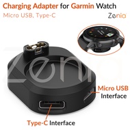 Zenia Micro USB/ Type C to 4pin Charging Converter Adapter Base Charger Connector for Garmin Fenix 8