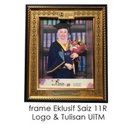 Frame Gambar Konvokesyen, Eklusif 11r Logo & Tulisan UiTM Diukir