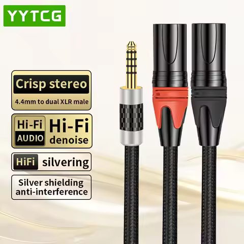 Hifi 4.4mm to 2XLR Audio Cable OFC Silver Plating 4.4mm Balanced Dual 2XLR Male Female Audio Cable f