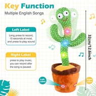 Intelligent Talking Dancing Cactus Toy Interactive Speaking Recording Cactus Plush Toy for Kids