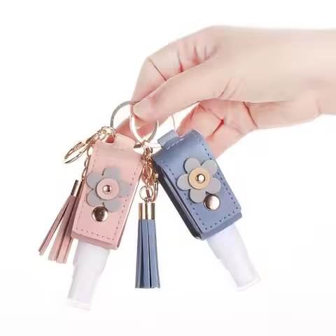30ml Empty Alcohol Spray Bottle Spray Type Sub-bottling Hand Sanitizer Bottle Keychain Holder Portab