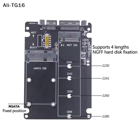 【TG16】()1Pc 2025 New NGFF to SATA 3 External HDD Enclosure Adapter MSATA SSD M.2 SATA Protocol Adapt