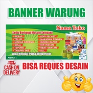 Spanduk Warung toko Sembako | Banner toko warung Sembako | Backdrop Sembako | Warung Madura | Spandu