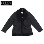 Cole Haan 353SD228 黑色雙捲毛絨內襯羽絨服，L碼