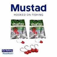 Mustad Match Jig Head 3g &amp; 5g Red Color MJH32735 / Ultralight Fishing Hook / Soft Plastic / Mata Kail SP