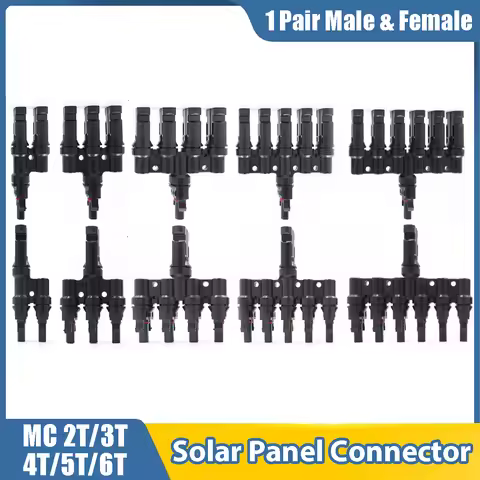 1 to 2/3/4/5/6T Solar MC Connectors For Photovoltaic Energy PV Panel Parallel Splitter Coupler Combi