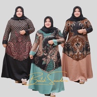 Promo Gamis Batik Kombinasi Baju Muslim Nita Jumbo Motif Toples