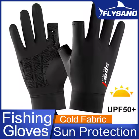 FLYSAND Fishing Catching Gloves Protect Hand Professional Release Anti-slip Fish Gloves Anti-UV Men 