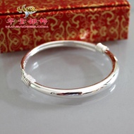 银手镯999纯银女宝宝足银手镯光面小孩银镯子婴儿童脚镯免费刻字20251120