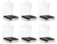 Whizzotech AA/AAA Cell Battery Storage Case/Holder with Charge Reminder Markings Clear Color (6 Pack