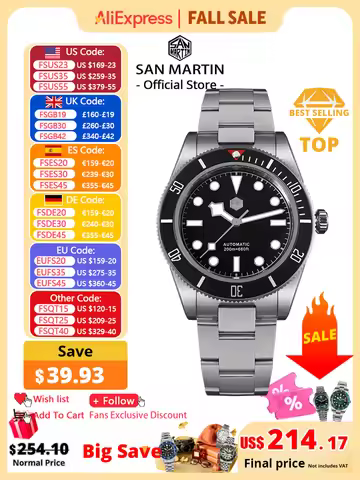 San Martin Upgraded BB58 40mm Retro Luxury Men Diver Watch NH35 Automatic Mechanical Sapphire 200m W
