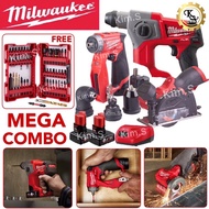 Kim.S Milwaukee Fuel M12 MEGA Combo Set MIM12FCOT Cut Off Tool M12FDDXKIT Installation Drill M12CH SDS-Plus Hammer