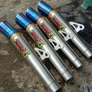 DAENG4 racing exhaust silencer with blue tip and 50mm inlet