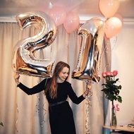 107cm Gold Silver Large Number Balloon Aluminum Film Birthday Party Decoration Confession Dress Up S