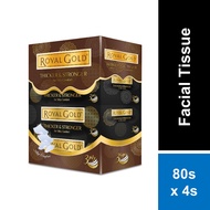 Royal Gold 3 Ply Luxurious Facial Tissue White 80s x 4