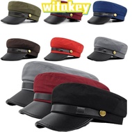 WITAKEY Navy Cap, Octagonal Hat British Style Beret Hats, Flat  Cap Duck Tongue Cap Flat Top Hat Pai