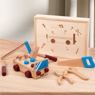 Children Educational Busy Car Repair Assembly Nut Handmade Wooden Toolbox Screw Assembly toys toys F