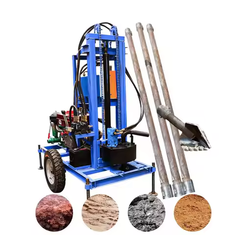 Well Drilling Rig Machine 22HP 25hp Petrol Diesel Mini Rotary Water Well Drilling Rigs 150M 100M Min