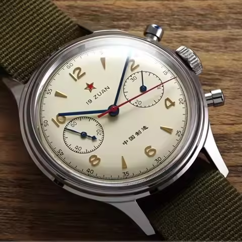 RED STAR 38mm 40mm Seagull 1963 Chronograph 21 Zuan with ST19 Movement with Swan Neck Mechanical Wat