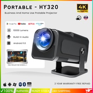 NEW HY320 Projector 4K Android 11.0 LCD 4K Projector 1080P Double WIFI With bluetooth /screen mirror