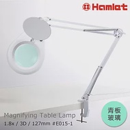 【Hamlet 哈姆雷特】3D/127mm 工作用薄型LED檯燈放大鏡 桌夾式【E015-1】