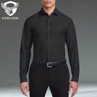 EAGLADE Men's Long Sleeve Golf Formal Casual Shirt for Men Man in Black D04