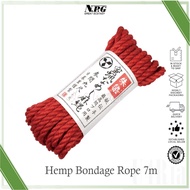 Japanese Highest Grade Professional Beeswax Dyed Hemp Bondage Ropes 7m Red