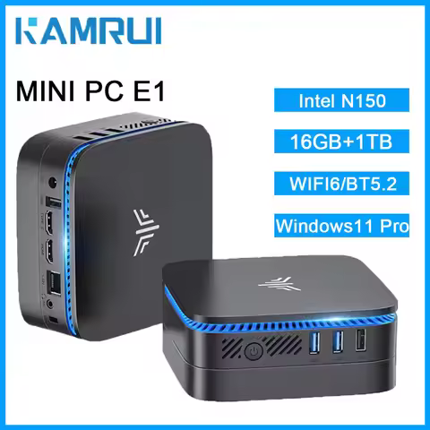 KAMRUI Mini PC Intel N150 16GB DDR4 1TB M.2 SSD Up to 3.6GHz Windows11Pro WIFI6 BT5.2 HDMI+DP 4K Dis