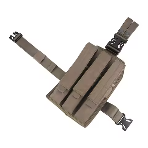 Emersongear MP7 Triple Leg Mag Pouch Tactical Thigh Magazine Bag Hunting Buckle Clip Emerson Holder